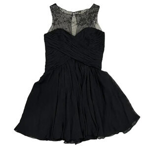 JS Boutique Black Mesh Top Fit And Flare Dress 8